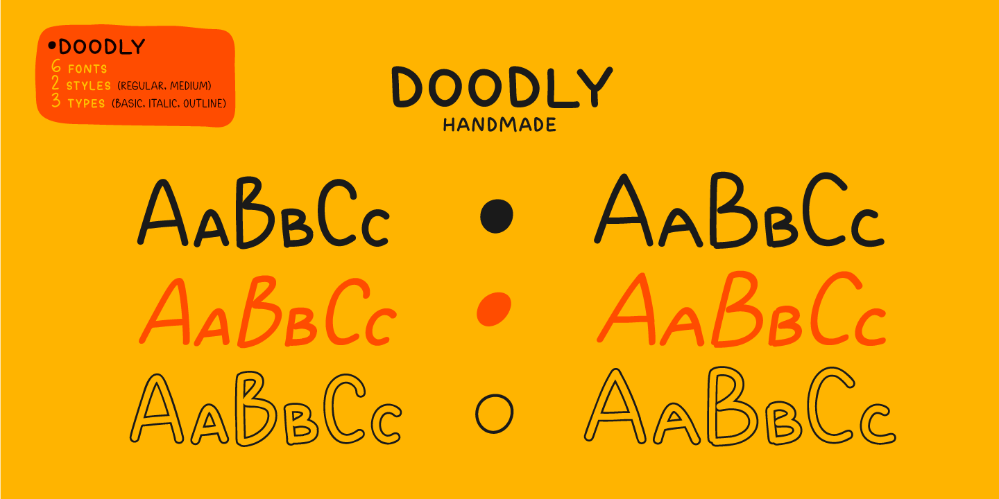 Пример шрифта Doodly Medium Italic